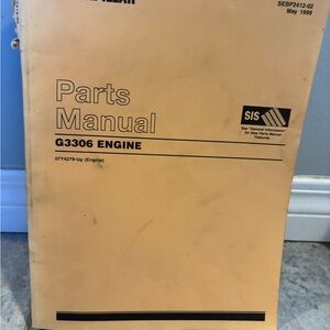 Caterpillar Yellow Parts Manual G3306 Engine